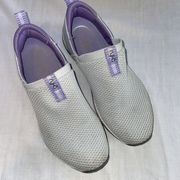 Ryka Casual Sneakers Women’s Size 7.5 Medium Light Gray Purple  Fabric Slip On