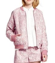 Victoria Beckham Women's Paisley Print Pink Bomber Jacket Size XS