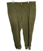 ELOQUII Olive green pants size 20 100% cotton