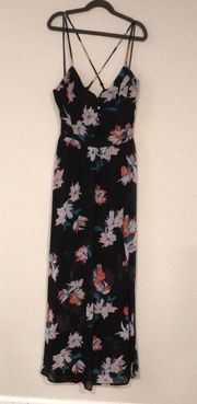 Black & Floral Maxi Dress