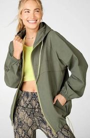 Fabletics Jordan Woven Jacket Zip Up Olive Size Small