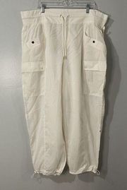 ATHLETA x ALICIA KEYS High Waist Utility Pants Size 22 Cream NWT Plus Sporty