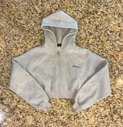 Grey Cropped White Fox Hoodie Size XS/S! 