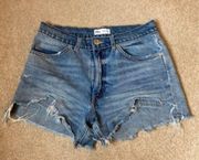 ZARA  ripped super high rise jean shorts in size 4