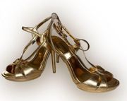 BCBG Gold Stiletto Heels.   LSHE091