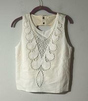 Mustard Seed white Tank with cut out back