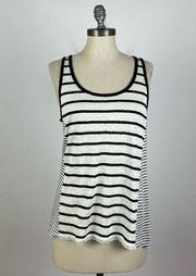 Vince Navy Stripe Linen Tank Top