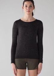 Lululemon Swiftly Tech Long Sleeve (Breeze) Black / White size 4