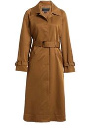 Bernardo Belted Modern Trench Rain Coat Tan Portabella Size M NWT