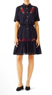 Carolina K Natalie Embroidered Shirt Dress Sz M