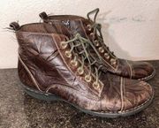 Clark's Bendables Brown Faux Leather Whistle Ballad Ankle Booties Size 7 Lace Up