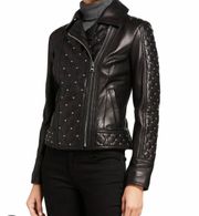 Studded Black Leather Jacket Size Small