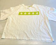 BP Wildfang White Crop Tee with Graphic Design‎  Size 1X