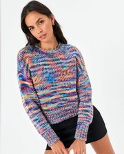 Glassons Colorful Rainbow Crochet Knit Jumper Pullover Sweater - M