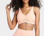 JoyLabCinch Front Sports Bra -  Coral Pink Women's XS