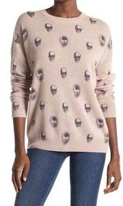 360 Cashmere Cara XRay Skull Cashmere Sweater Pink Size XS