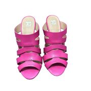 Joe's Jeans Hot Pink Leather Cutout Stiletto Mule Heels US 6