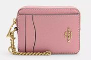 NWT  ZIP LEATHER CARD CASE/ MINI WALLET/ WRISTLET 6303 IM/TRUE PINK