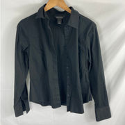 WHBM Black Long Sleeve Button Down Shirt Size Small