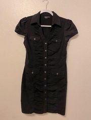 Takara Black Button Down Dress