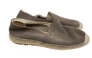 Betty Muller Brown Suede Leather Espadrille Slip on Flats Women's Size 39-7.5-8