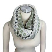 Nine West Fair Isle Shimmery Infinity Knit Scarf New