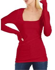 INC  Red Long Sleeve Top