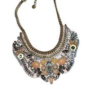 Giverny Embroidered Bib Statement Necklace