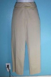 Cynthia Steffe Vintage 90's Capri Pants Womens Size 10 Tan Cotton Flat Front Zip