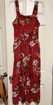 Red Floral Jumpsuit