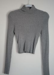 Ribbed Grey Turtleneck 