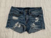 Low Rise Denim Shorts