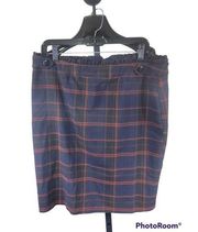 SOHO Apparel Ltd. Plaid Pencil Academia Skirt Women's Size Large