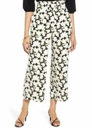 Halogen Womens Pull On Wide Leg Floral Crop Pants Flower Print Size Medium