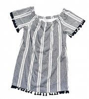 NWT  Stripe Bohemian Linen Midi Dress