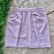ASOS Wool Blend Pleated Mini Skirt Lavender Pastel Purple Size US 10 UK 14