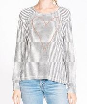 Sundry‎ XS Heart Open Side Striped Shirt