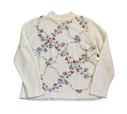 Vintage y2k Grandma Floral Embroidery Knit Sweater 🔥