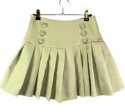 The Kript Pleated Green Women's Extra Small Mini Skirt