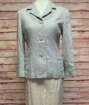 Carolina Herrera Saks 5th Ave Beige Skirt & Blazer, Size 8