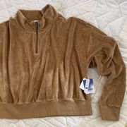 NWT Cropped Velour Sweatshirt