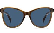 Givenchy Gradient Brown Horn Cat Eye Sunglasses with Blue Lenses 56mm NEW