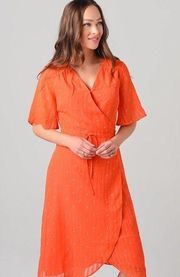 Cupcakes and Cashmere Hot Coral Orange Mulholland Dress Womens Size Medium M NWT