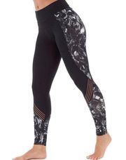 Bally total fitness leggings xl floral black mesh