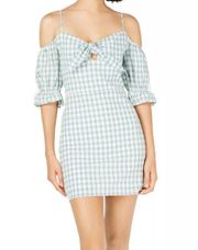 leRumi cold shoulder Plaid dress 