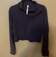 crz yoga grey cropped half zip size XL