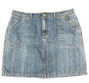 Eddie Bauer Womens Cotton Denim Blue Jean Skirt Medium Wash Size 18 EUC