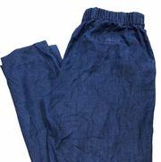 J Crew size black label 6T navy blue linen blend pants