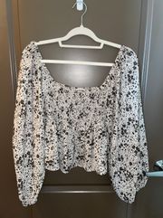 Printed Babydoll Top