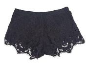 Express Womens Size S Black Crochet Lace Dressy Shorts Tassels Boho Festival